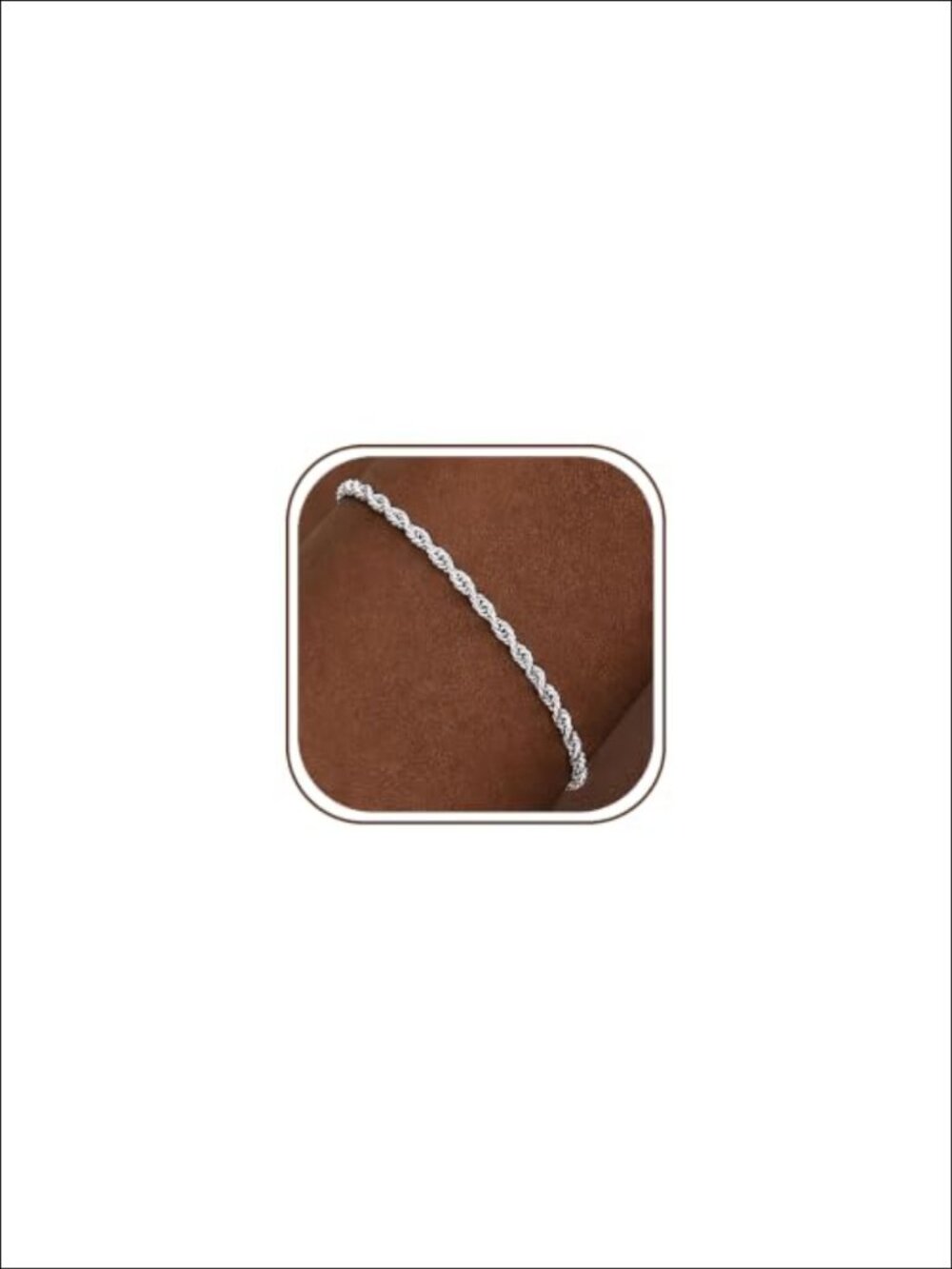 925 Sterling Silver Rope Chain Bracelet for Women 3mm Minimalist